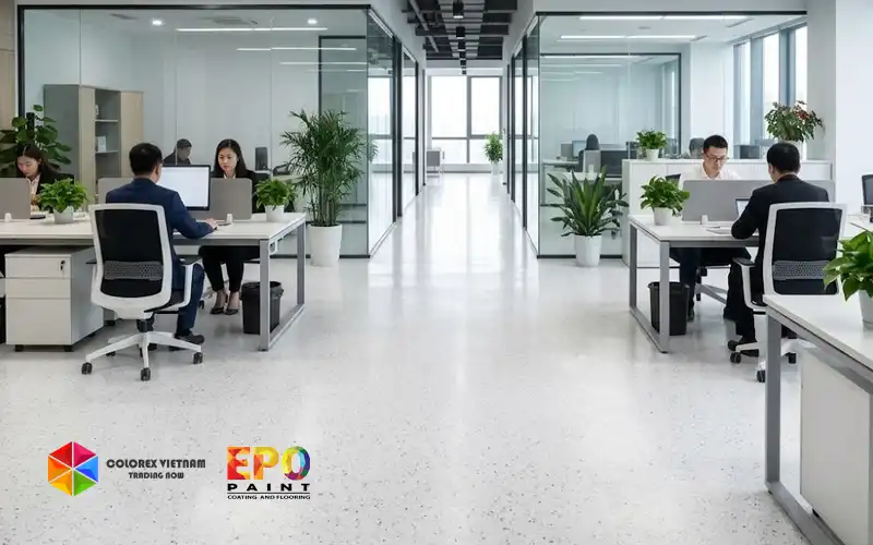 Sàn Epoxy Cát Màu RAL - Đột Phá Thiết Kế & Nghệ Thuật Phối Màu