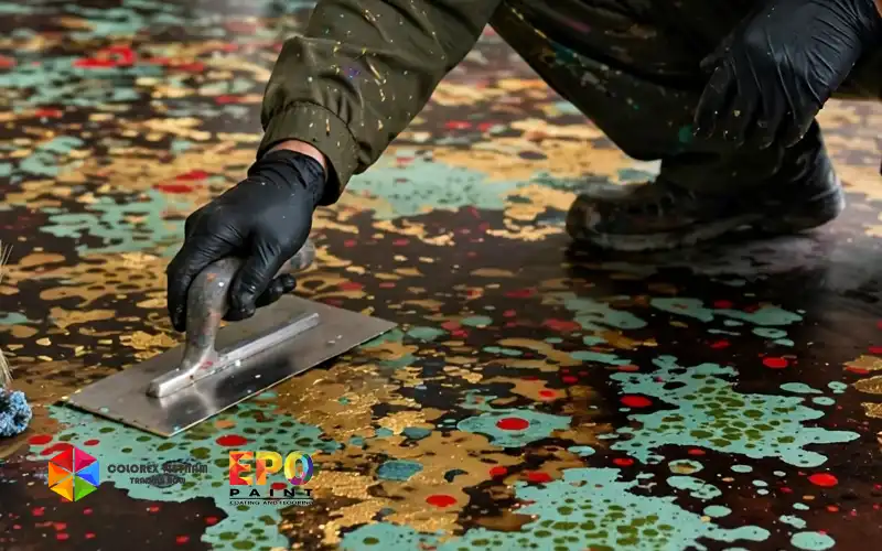 Quy trình thi công sàn sơn mài epoxy đa sắc