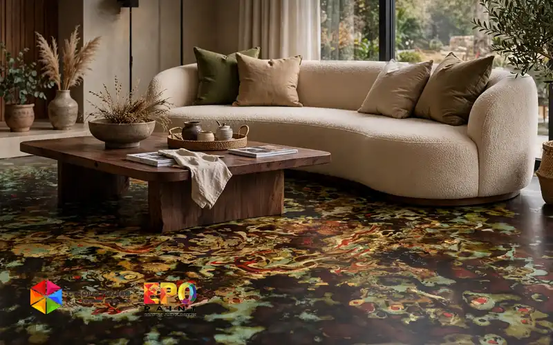 Sàn Sơn Mài Epoxy Tùy Chọn Đa Sắc – Đột Phá Bề Mặt Nghệ Thuật Không Giới Hạn