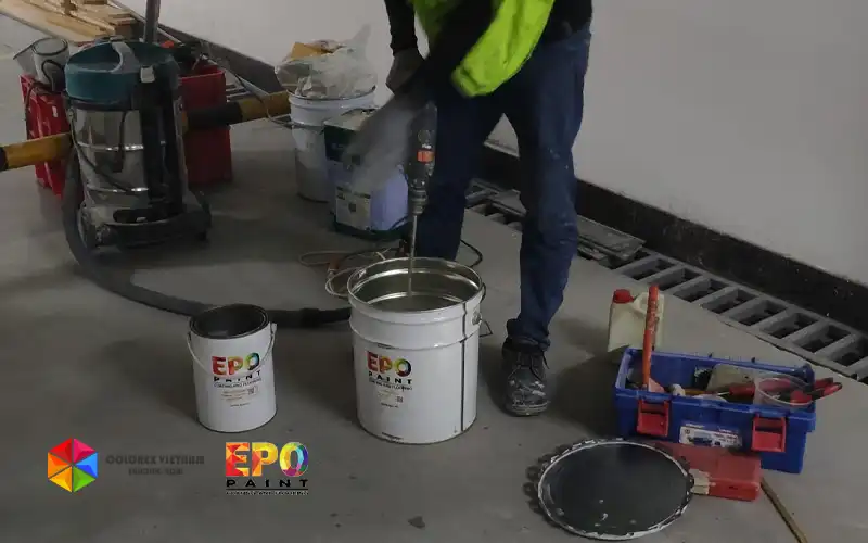 THI CÔNG SÀN EPOXY CHỐNG TRƯỢT